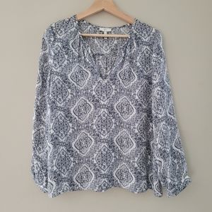 Joie Navy Silk Blouse